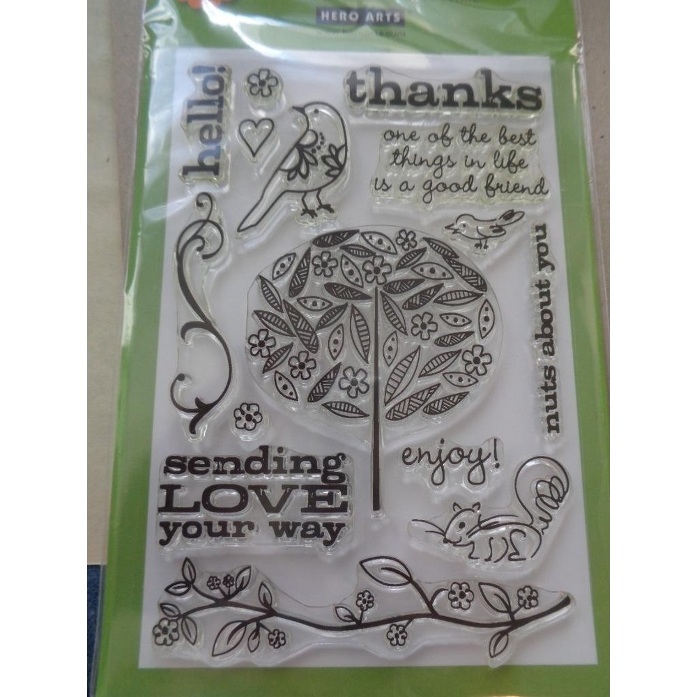 Hero Arts TREES BIRDS & MESSAGES Cling Rubber Stamps Scrapbooking